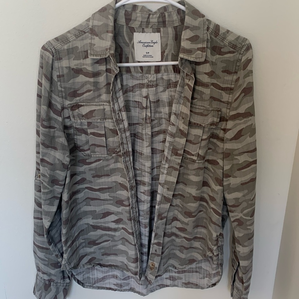 Camo Button Up Dress Shirt